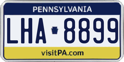 PA license plate LHA8899