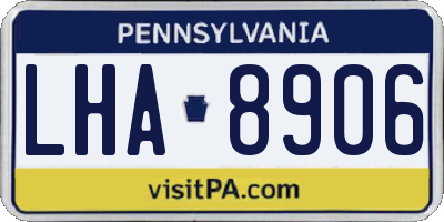 PA license plate LHA8906