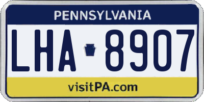 PA license plate LHA8907