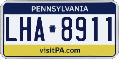 PA license plate LHA8911