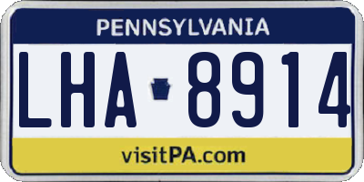PA license plate LHA8914