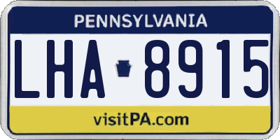 PA license plate LHA8915