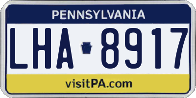 PA license plate LHA8917