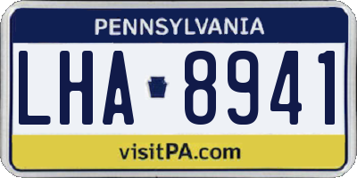 PA license plate LHA8941