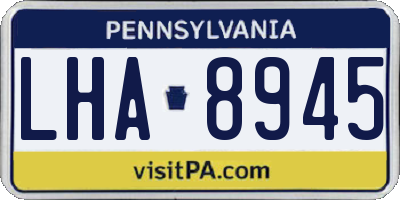 PA license plate LHA8945