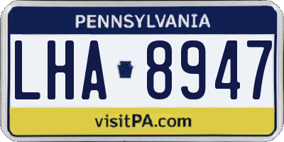 PA license plate LHA8947