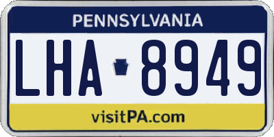 PA license plate LHA8949