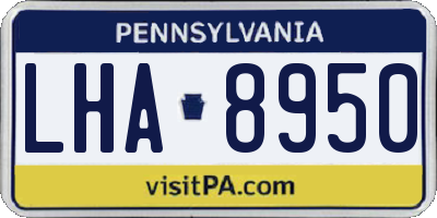 PA license plate LHA8950