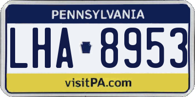 PA license plate LHA8953