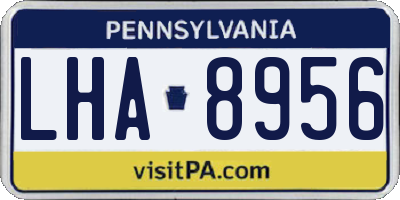 PA license plate LHA8956