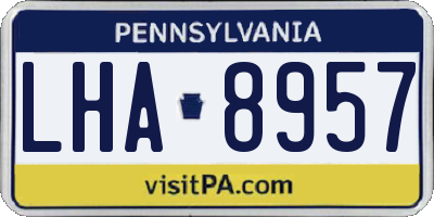PA license plate LHA8957