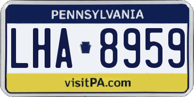 PA license plate LHA8959