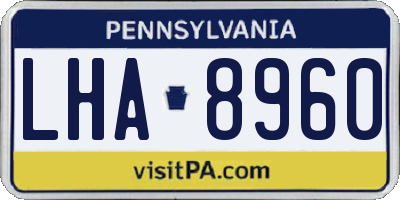 PA license plate LHA8960