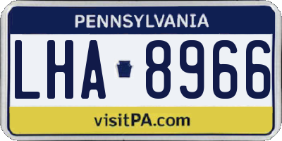 PA license plate LHA8966