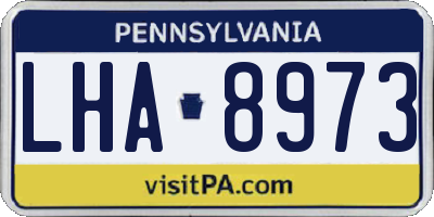 PA license plate LHA8973