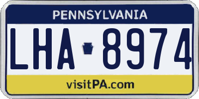 PA license plate LHA8974