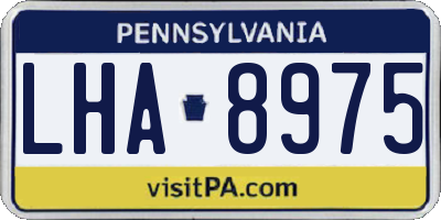 PA license plate LHA8975