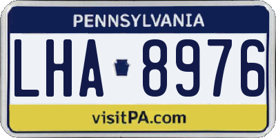 PA license plate LHA8976