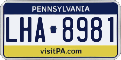 PA license plate LHA8981