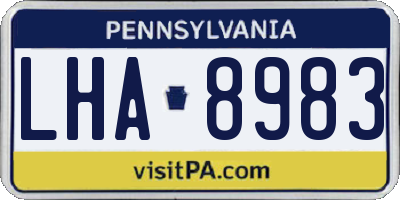 PA license plate LHA8983