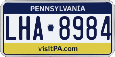 PA license plate LHA8984