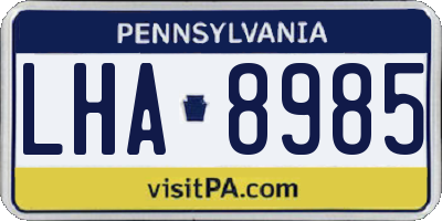 PA license plate LHA8985