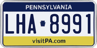 PA license plate LHA8991