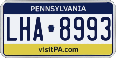 PA license plate LHA8993