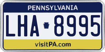 PA license plate LHA8995