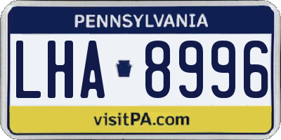 PA license plate LHA8996