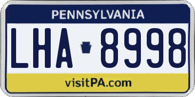 PA license plate LHA8998