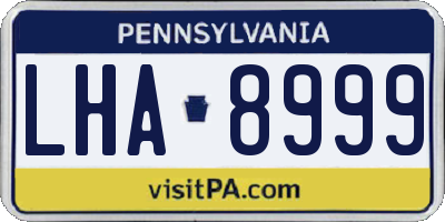 PA license plate LHA8999