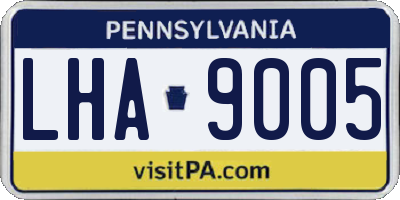 PA license plate LHA9005