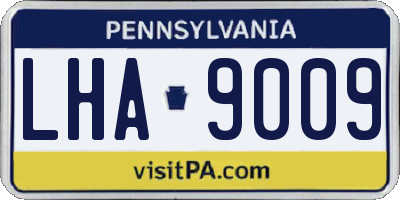 PA license plate LHA9009