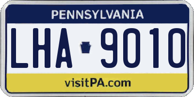 PA license plate LHA9010