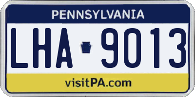 PA license plate LHA9013
