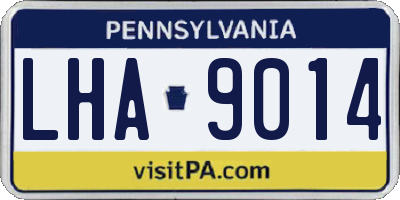 PA license plate LHA9014
