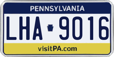 PA license plate LHA9016