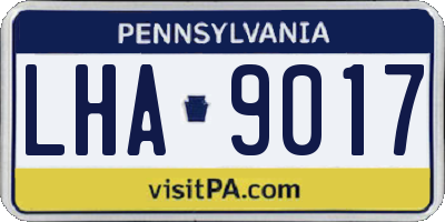PA license plate LHA9017