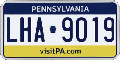 PA license plate LHA9019