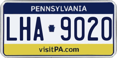 PA license plate LHA9020