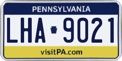 PA license plate LHA9021