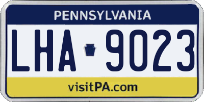 PA license plate LHA9023