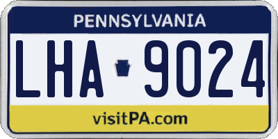 PA license plate LHA9024