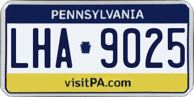 PA license plate LHA9025