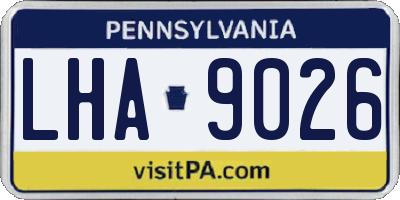 PA license plate LHA9026