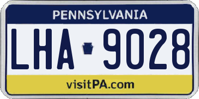 PA license plate LHA9028