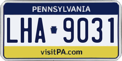 PA license plate LHA9031