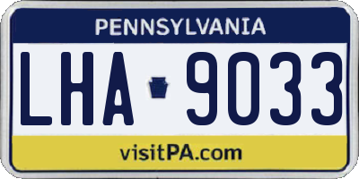 PA license plate LHA9033
