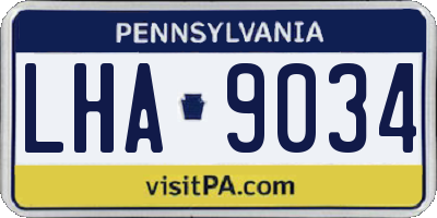 PA license plate LHA9034